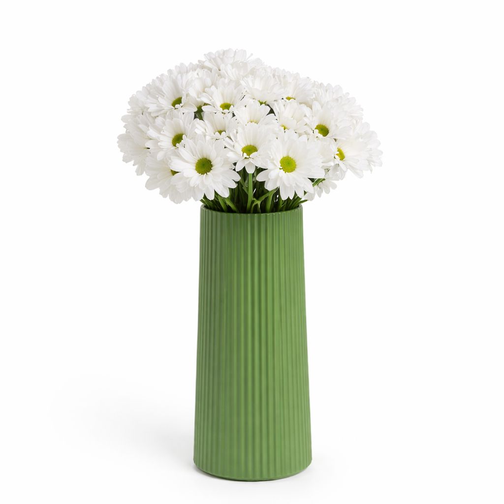 Beyaz Papatya Vazolu Çiçek Aranjmanı